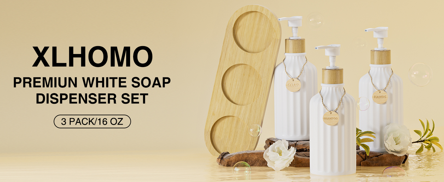 Amazon.com: Shampoo and Conditioner Dispenser Set of 3, 16OZ